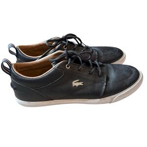 Lacoste‎ Bayliss Black Leather Sneakers Size 10
